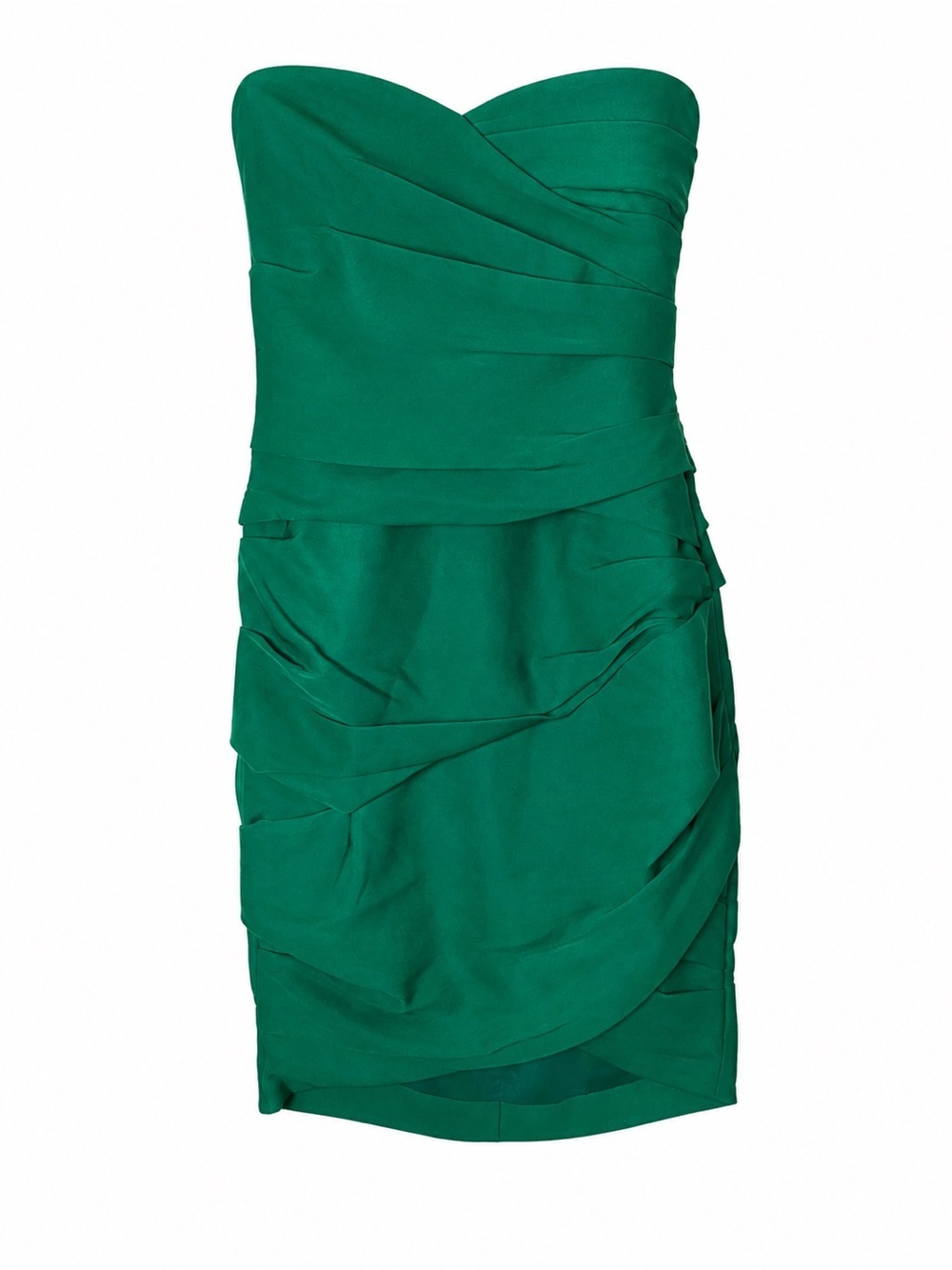 BCBGMAXAZRIA Madge Strapless Mini Dress Ultra Green Ruched Bodycon-Sz 2